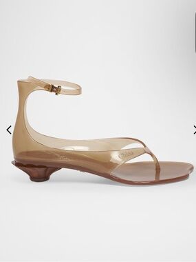 Chloé translucent tan jelly ankle-strap sandal